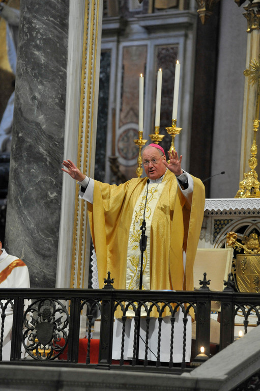 Feb15, 2012 Archbishop Timothy Dolan offers first Mass for pilgrims at St John Lateran in Rome, Italy.