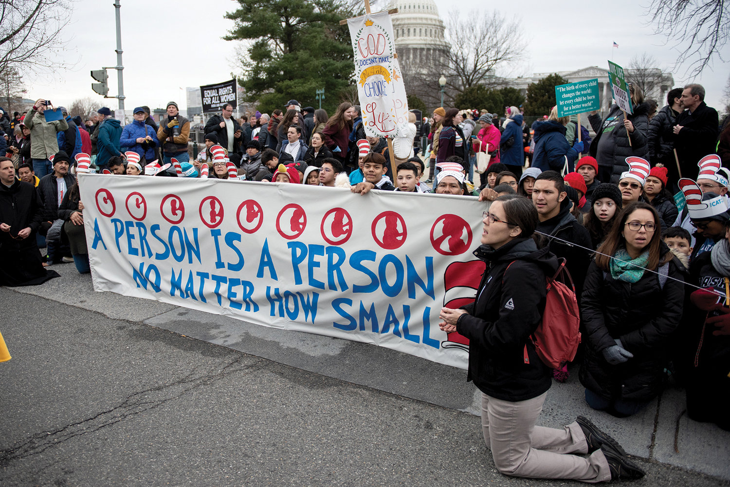 The pro-life sentiments of Dr. Seuss are prayerfully promoted at the March for Life.