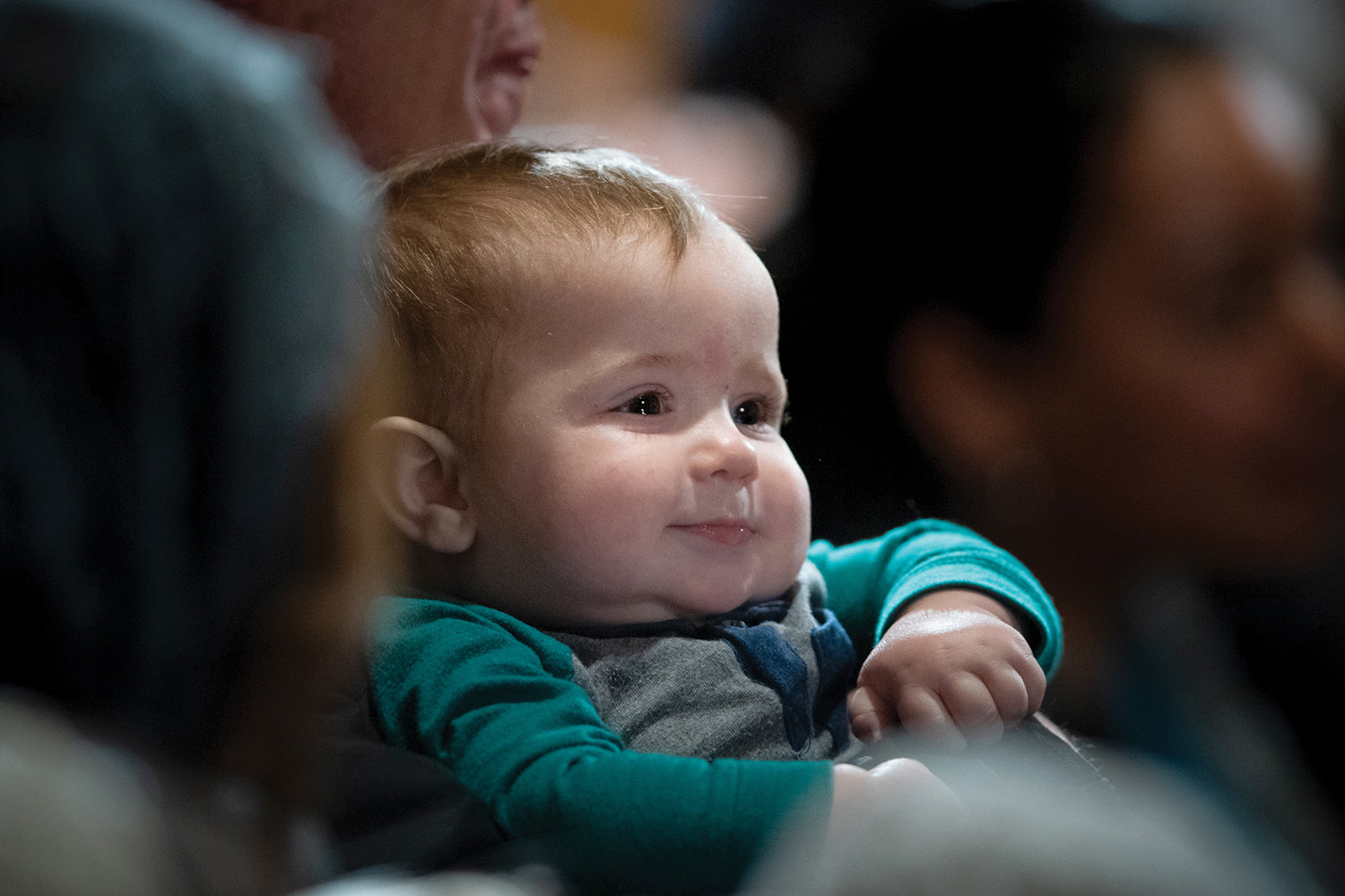 A baby’s face brightens the opening Mass of the National Prayer Vigil for Life in the Basilica of the National Shrine of the Immaculate Conception Jan. 23.