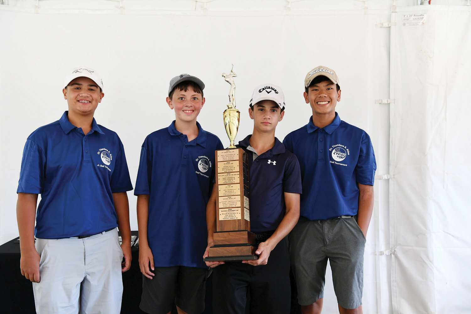 The winning boys’ team from IS 34 was, from left, Michael Hui, Sean Bailey, James Lamantia and Andrew Biscocho.