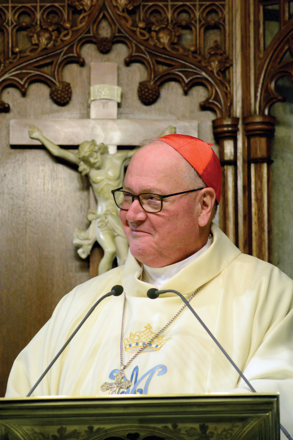 Cardinal Dolan delivers his homily at Mass.
