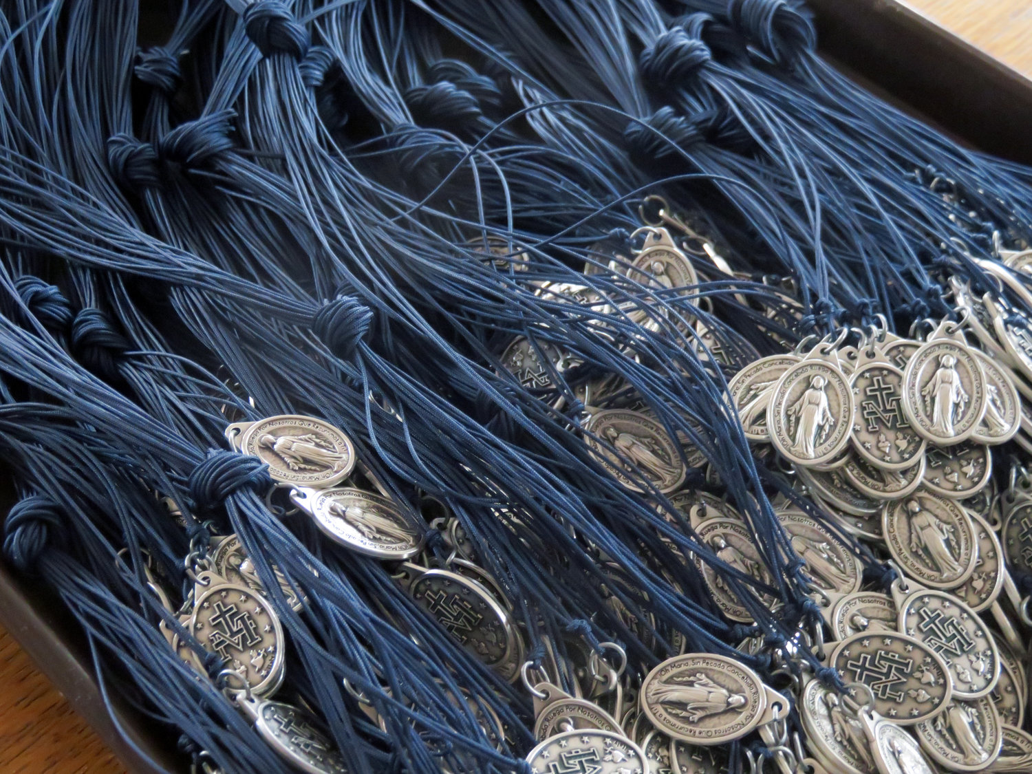 Hundreds of miraculous medals were among the gifts brought to Ethiopia.