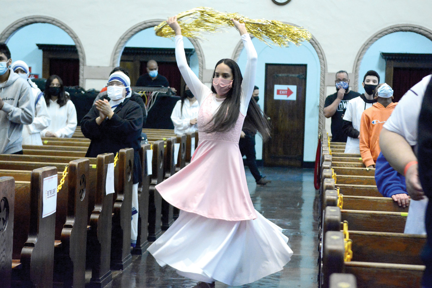 A dancer from the Mater Dei Dance Ministry performs.