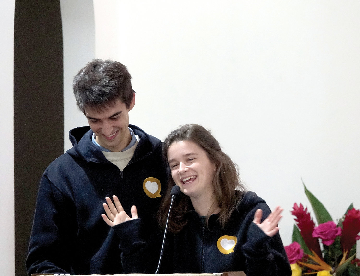 A young married couple from France, Matthieu and B​én​​​​​édicte Lorentz, now serving on a Bronx mission, spoke joyfully about their work with the poor.