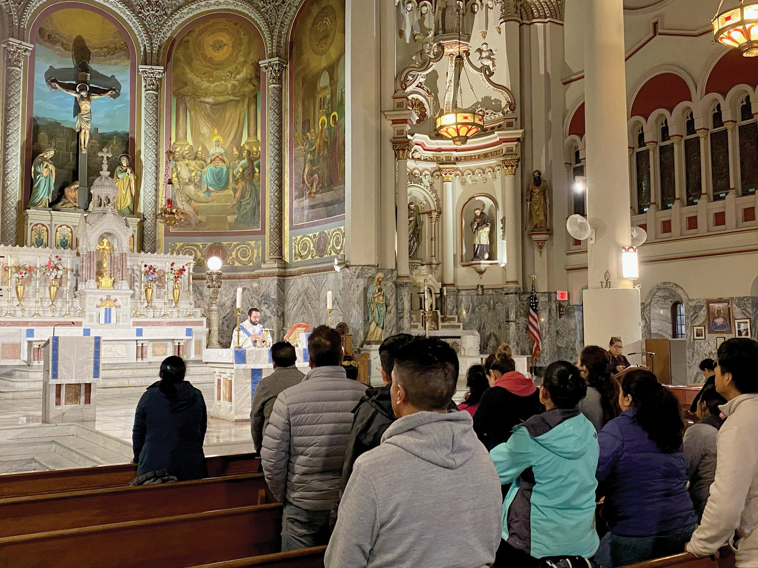 Father Rivera celebrates a votive Mass of Our Mother of Perpetual Help for the pilgrims after their journey.