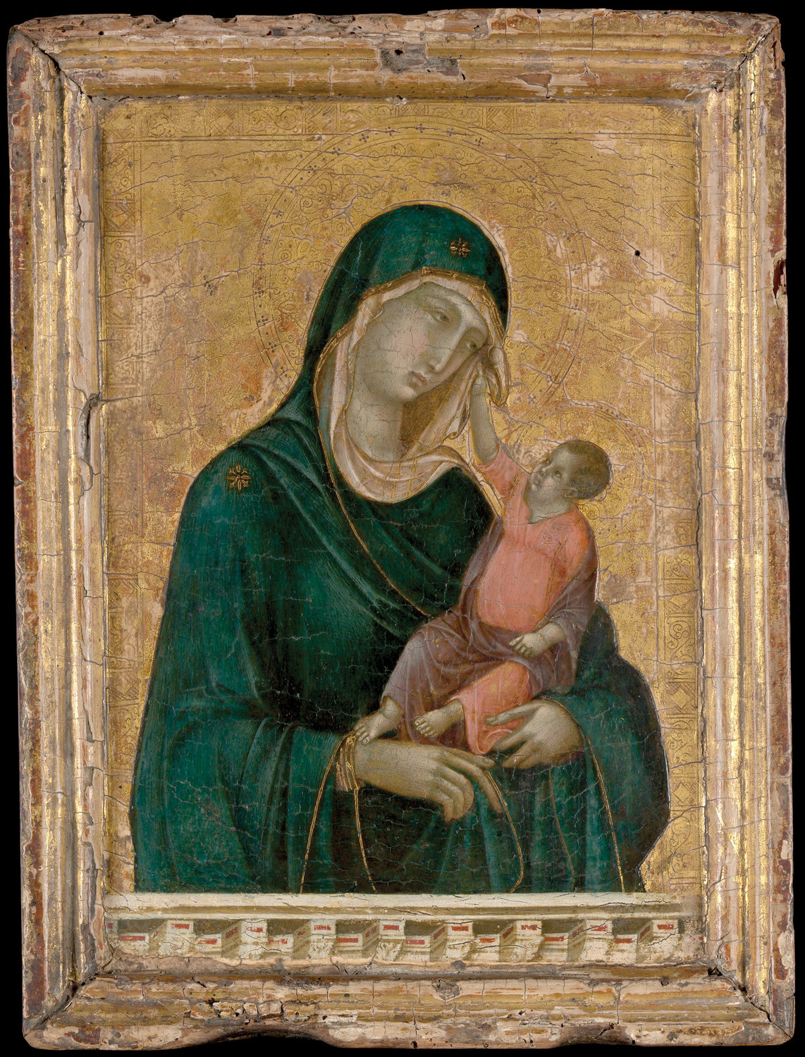 MADONNA AND CHILD—Duccio di Buoninsegna’s Madonna and Child, ca. 1290-1300, is on display at The Metropolitan Museum of Art. Tempera and gold on wood; overall, with engaged frame, 11 x 8 1/4 inches; painted surface 9 3/8 x 6 1/2 inches.