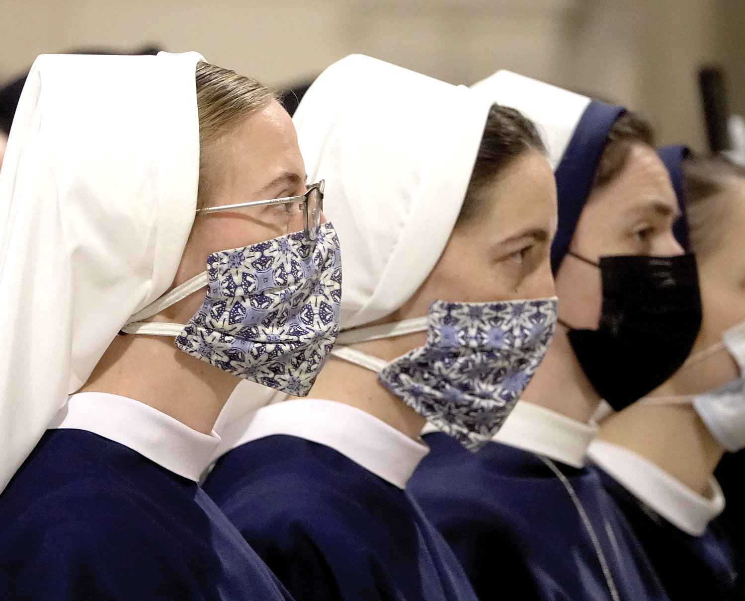 Several Sisters of Life form part of a group at the Mass.