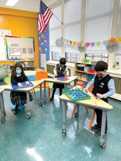 Students enrolled in the Enhanced Special Education Program at St. Frances de Chantal School, the Bronx, demonstrate their devotion to their work.