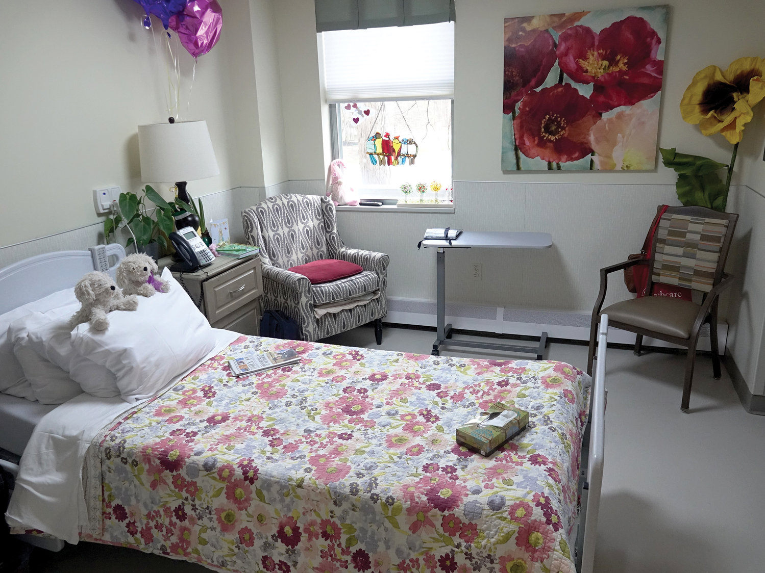 One of the brightly colored rooms in the Center for Advanced Memory Care.