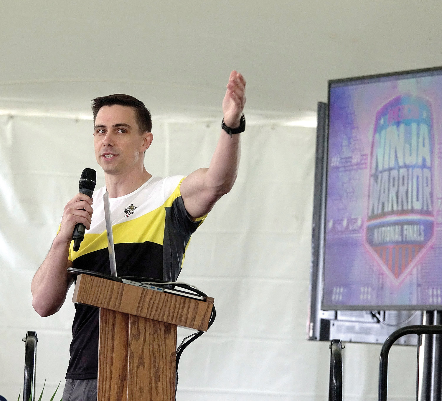 Sean Bryan, known as the Papal Ninja from the NBC series “American Ninja Warrior,” delivers one of the keynote talks.