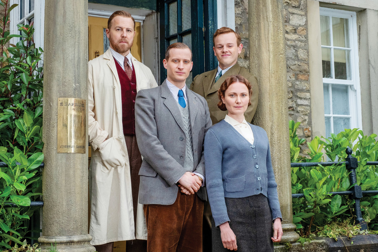 WINNING CAST—Samuel West, Callum Woodhouse, Nicholas Ralph and Anna Madeley star in the PBS show "All Creatures Great and Small,” the recipient of the 2022 Christopher Spirit Award.