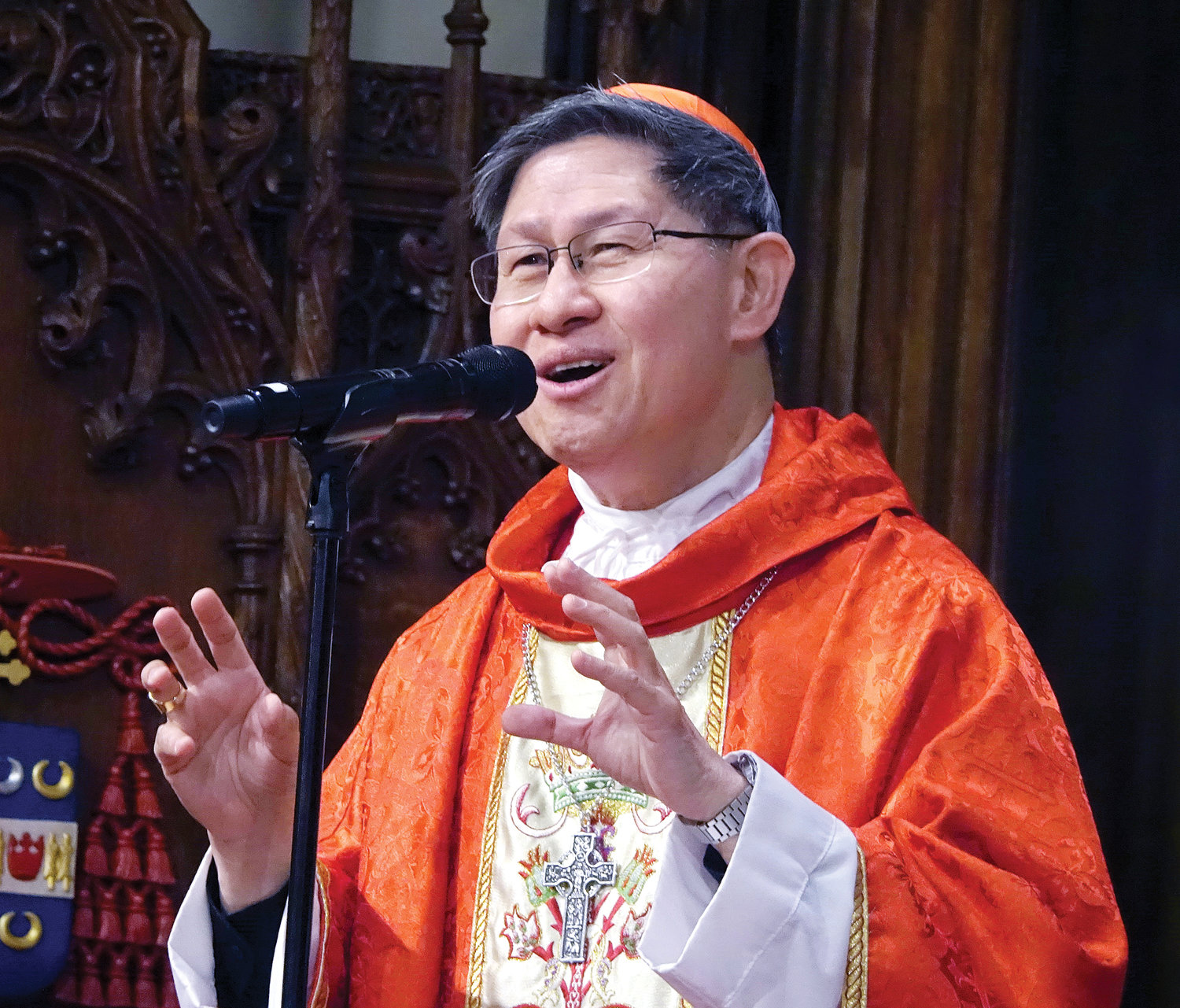 Cardinal Luis Antonio Tagle celebrates a Solemn Pontifical Mass June 1 at St. Patrick’s Cathedral to mark the 40th anniversary of the San Lorenzo Ruiz movement in the United States and the closing of the 500th anniversary of Christianity in the Philippines.