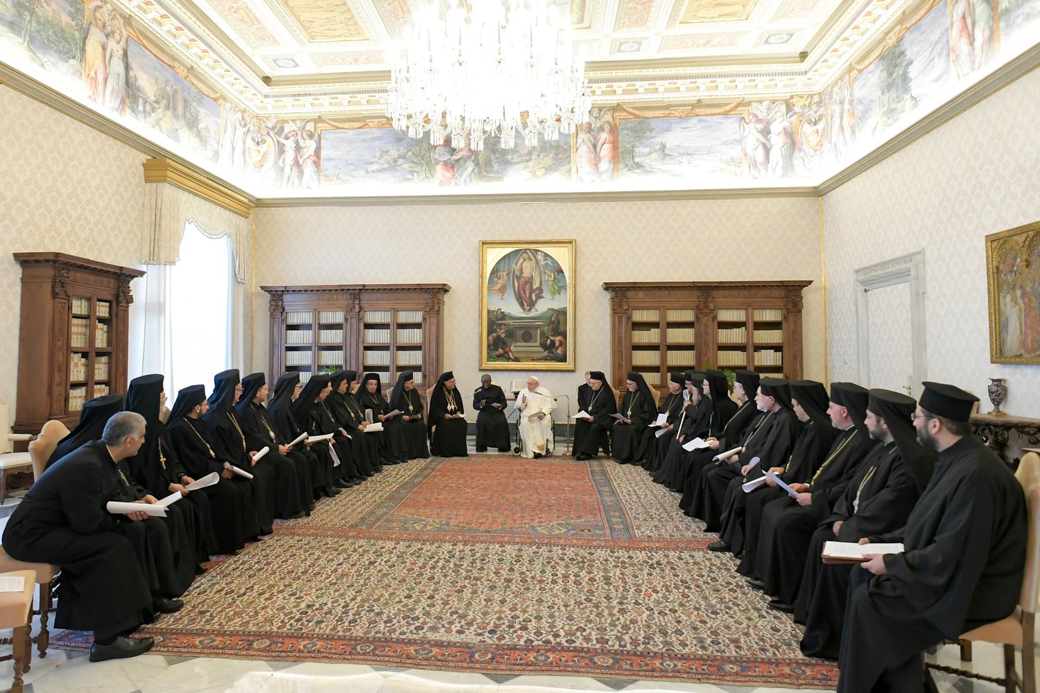 Pope Francis leads an audience with members of the synod of the Melkite Catholic Church at the Vatican June 20.