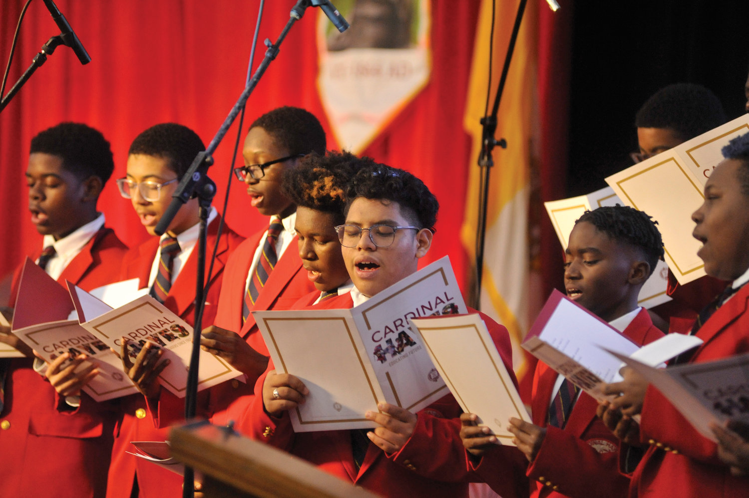 The Cardinal Hayes High School choir sings at Mass.